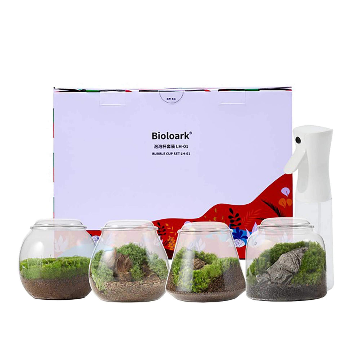 Bioloark Bubble Cup Set of 4 Mini Terrariums