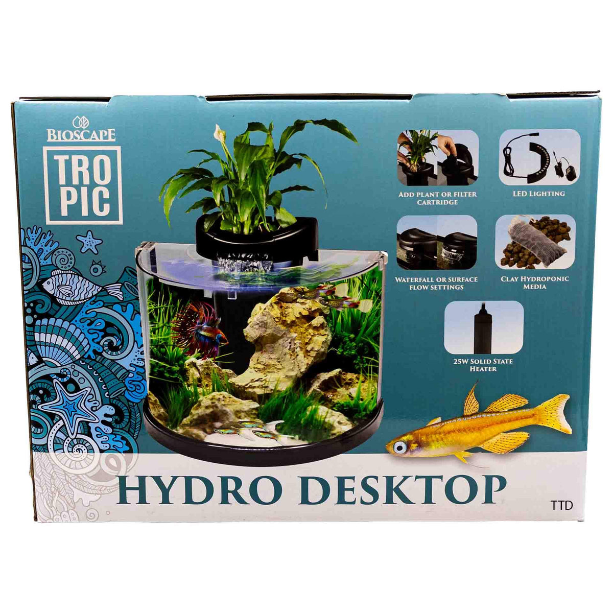 Bioscape Tropic Halfmoon 12L Hydro Desktop Aquarium Set  - Instore Pick Up Only