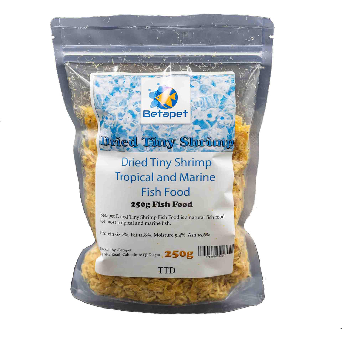 Betapet Dried Tiny Shrimp 250g - Tropical and Marine Fish Food