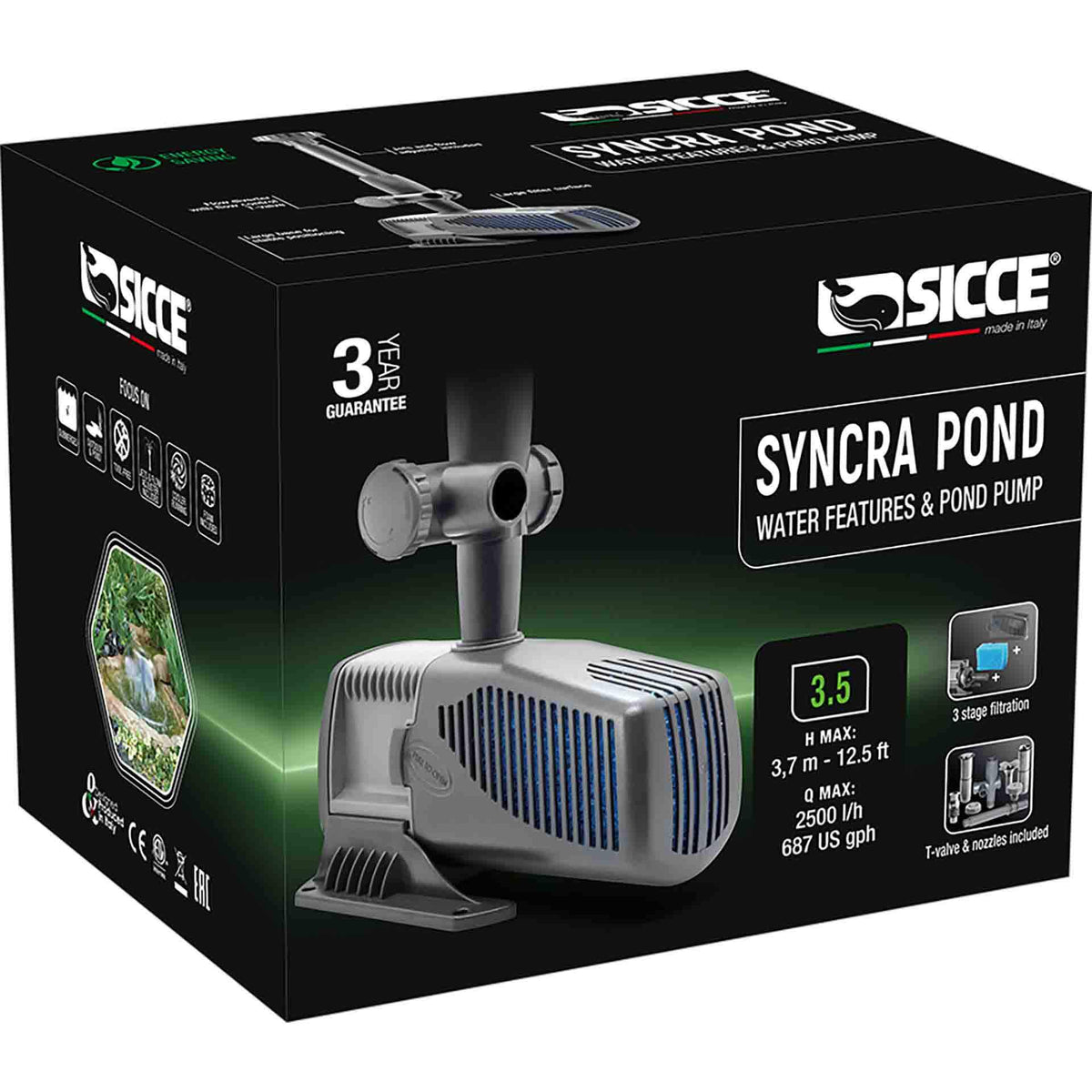 Sicce SyncraPond Fountain Pump 3.5 - 2500l/h