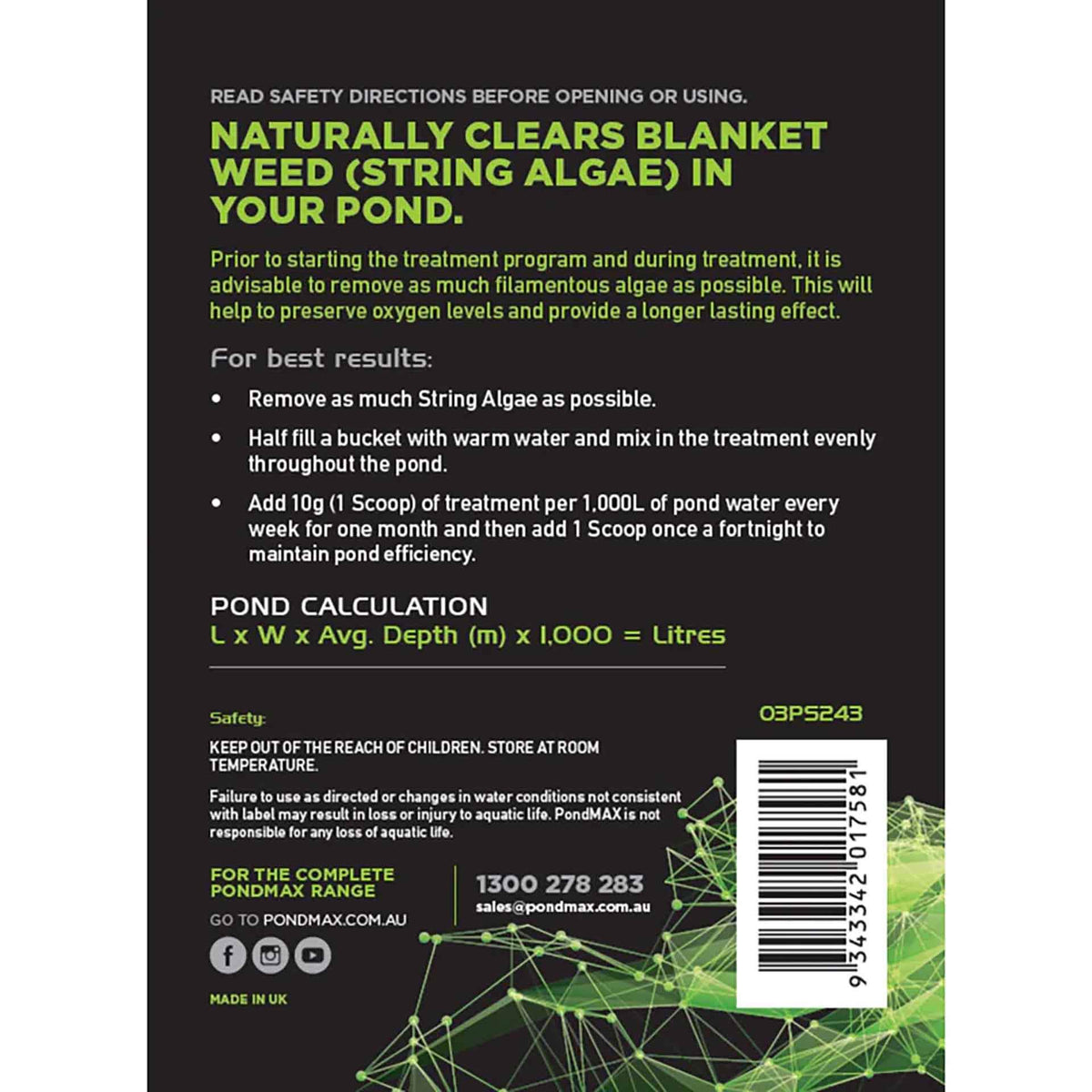 PondMAX String Algae Treatment Powder 50g